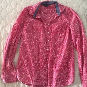 S/P red Paisley button front shirt